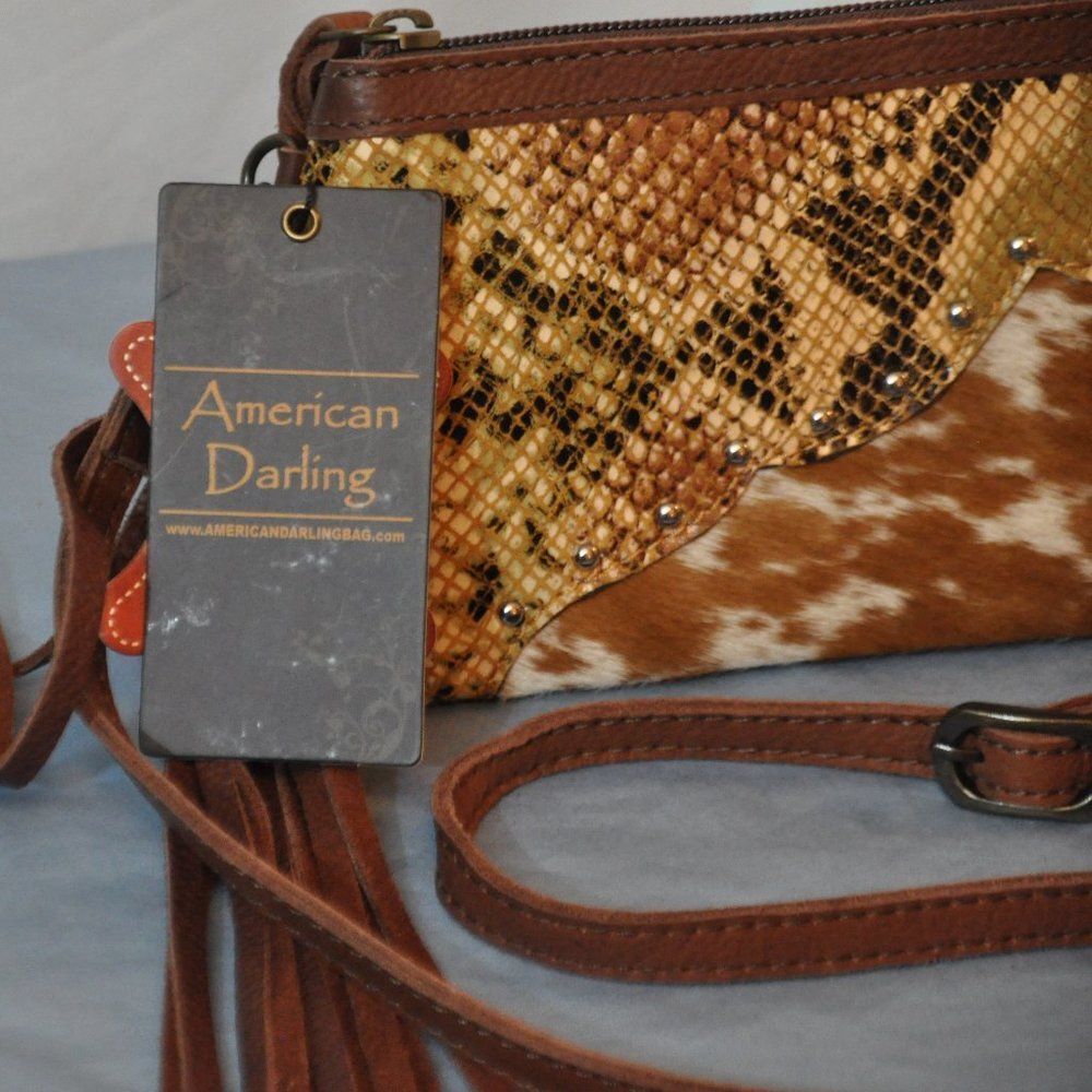 American Darling Brown and Gold Crossbody Bag - Picture 6 of 16